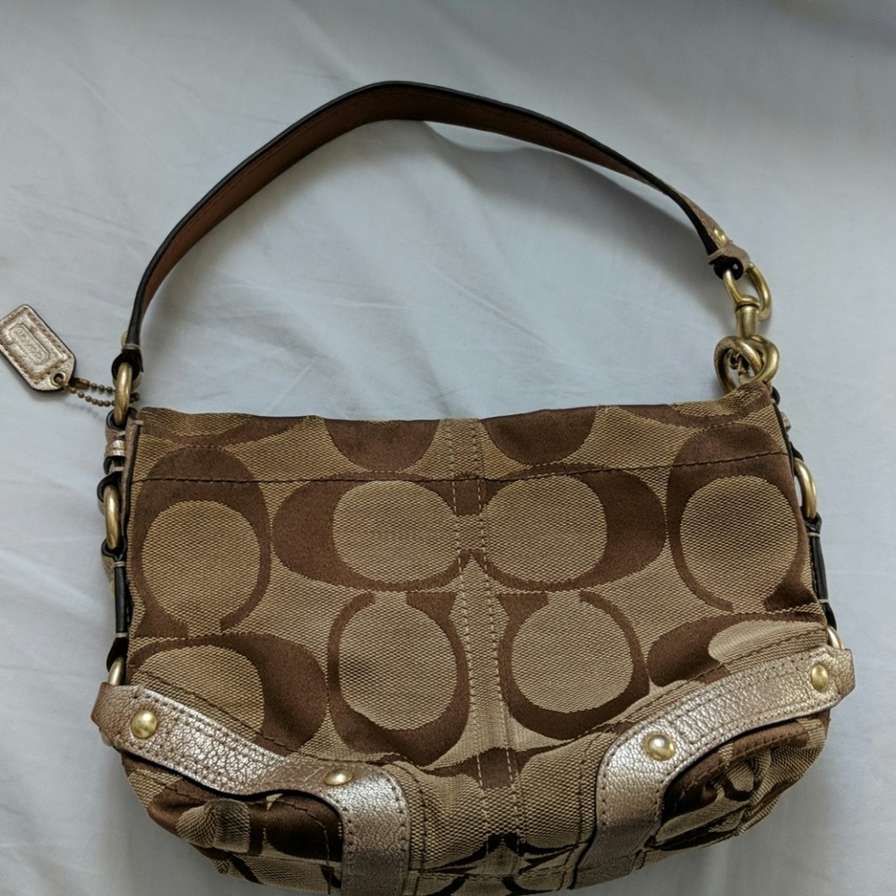 COACH signature leather trim BAG